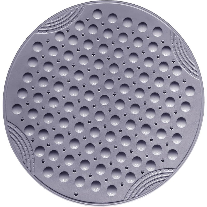 Okrągła antypoślizgowa mata łazienkowa z przyssawkami, nadająca się do prania w pralce, 55 x 55 cm, ciemnoszara