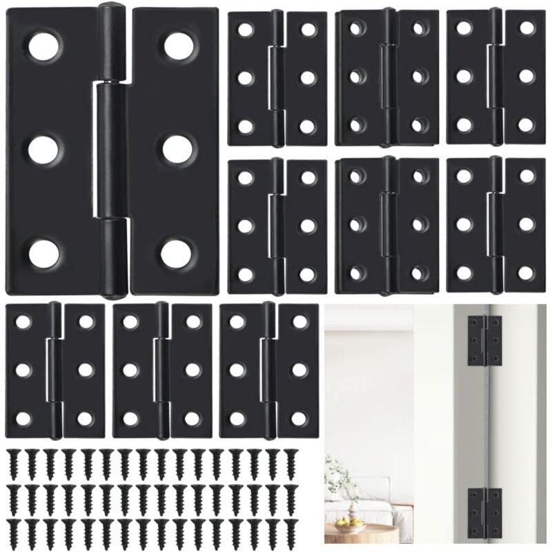 4 piezas Charnières de Porte Plates, Charnières de Porte à Usage