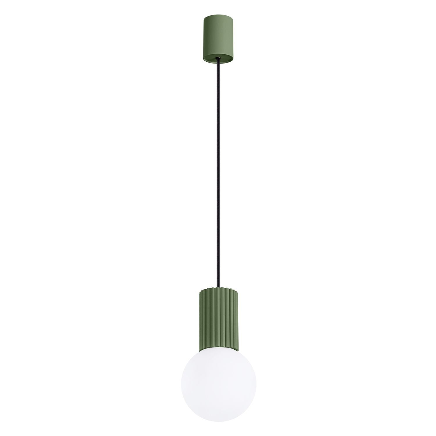 Lámpara colgante mesa de comedor vidrio verde oliva g9 ø12 cm redonda moderna lámpara de suspensión cocina