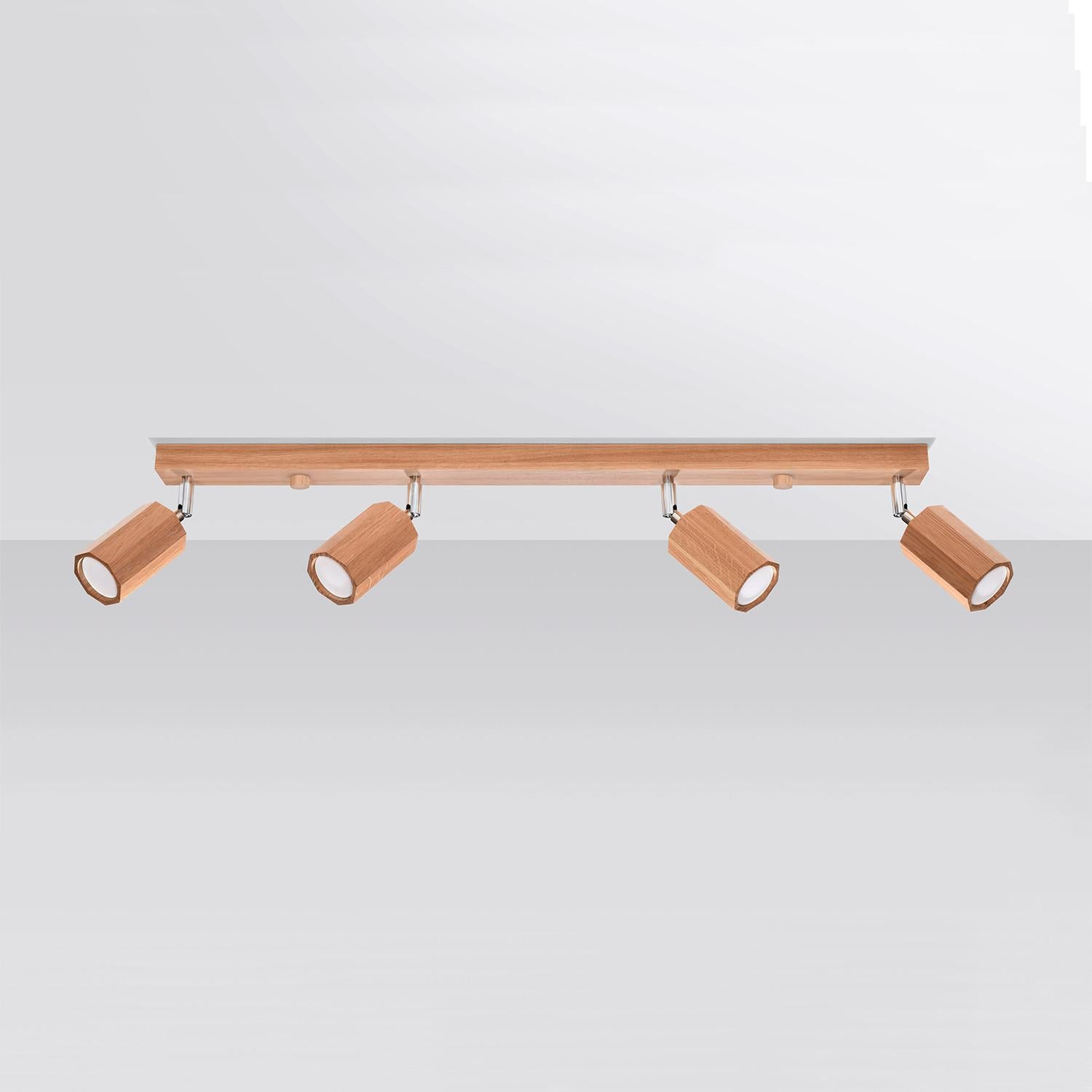 Reflektor sufitowy spot natynkowy Zeke listwa ciemne drewno 4xGU10x40W wym: 5 x 80 cm metal Sollux Lighting