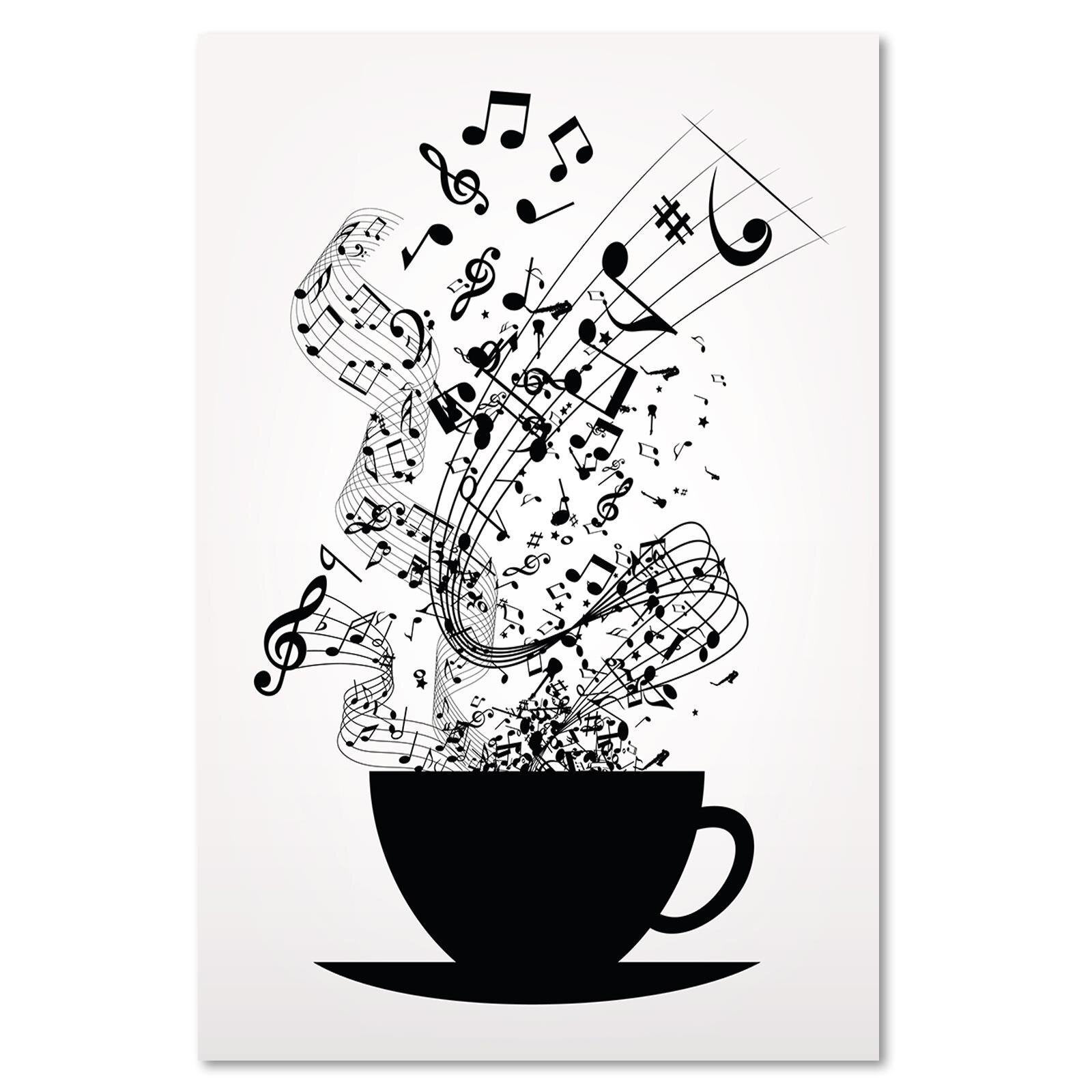 Tableau café musique bois - 40 x 60 cm - 2