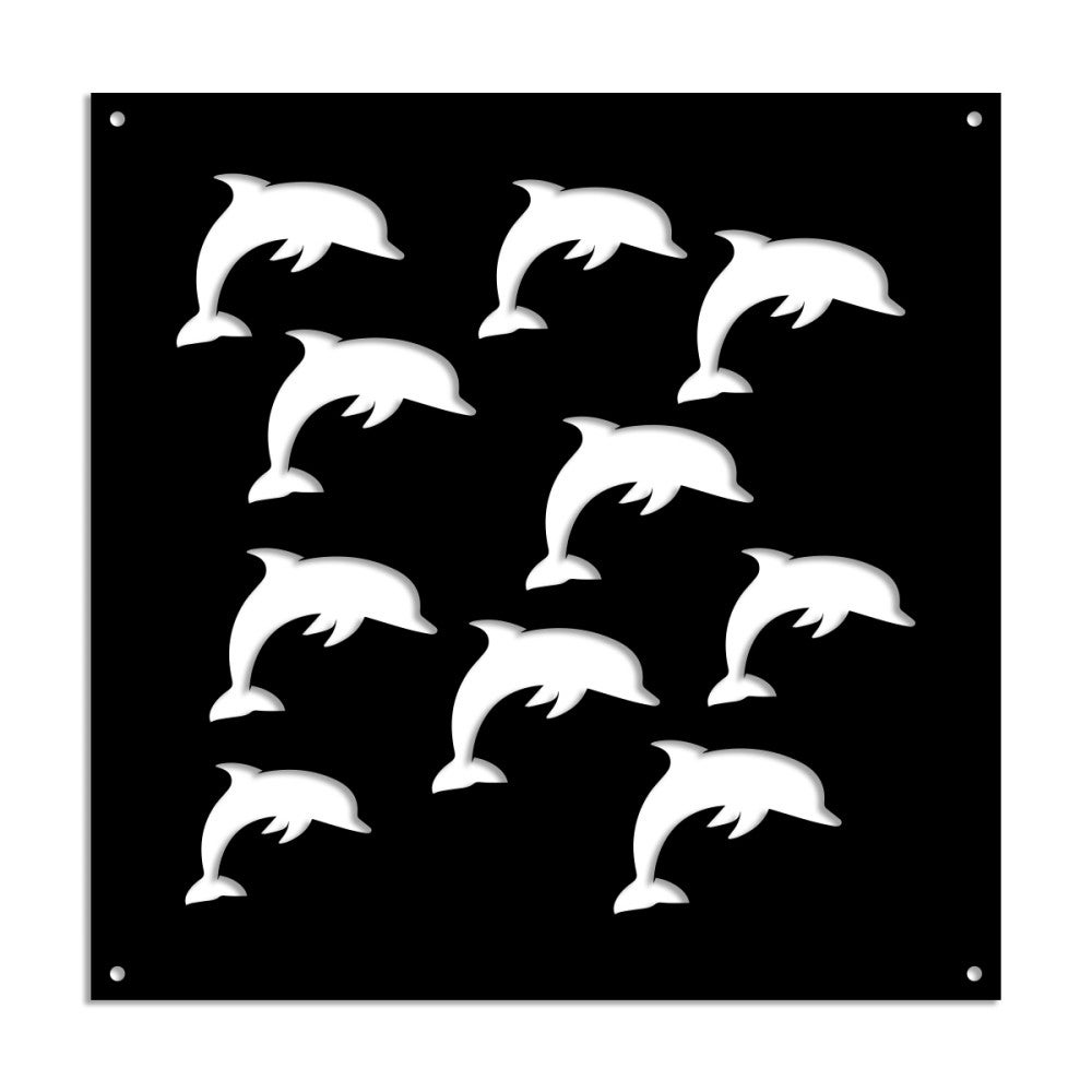 DOLPHIN - Panel perforowany z PVC - Osłona przeciwsłoneczna - Rozmiar 98x98 cm - Grubość 1 cm - Kolor CZARNY