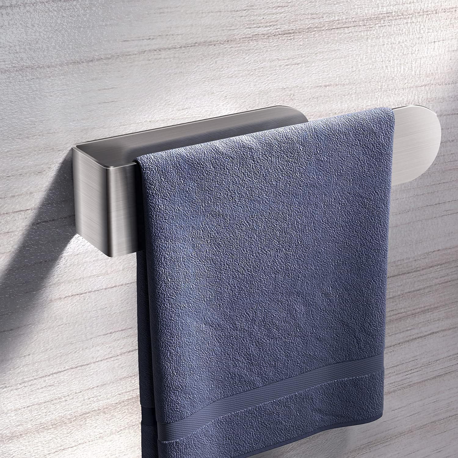 Porte-serviettes mural pour salle de bain, sans perçage, en acier inoxydable SUS304, 37 cm, argenté - 2