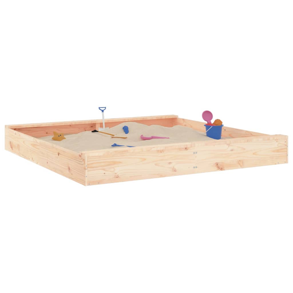Bac à sable avec sièges carré bois de pin massif - 3