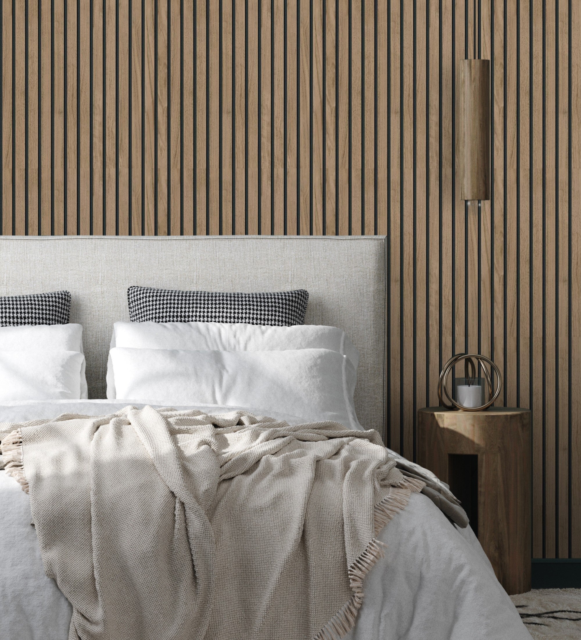 Papier peint en lattes de bois naturel imitation panneau à lames - Oak Orbit 682814 de GAULAN - Rouleaux de 10 m x 0,53 m - 4