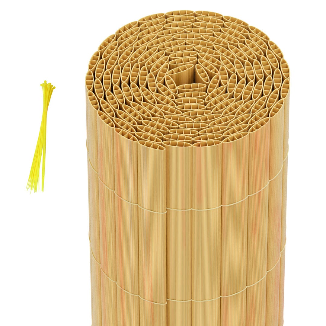 Solidna mata PVC – Zewnętrzna osłona prywatności do ogrodu, tarasu i ogrodzenia Bambus 120 x 900cm