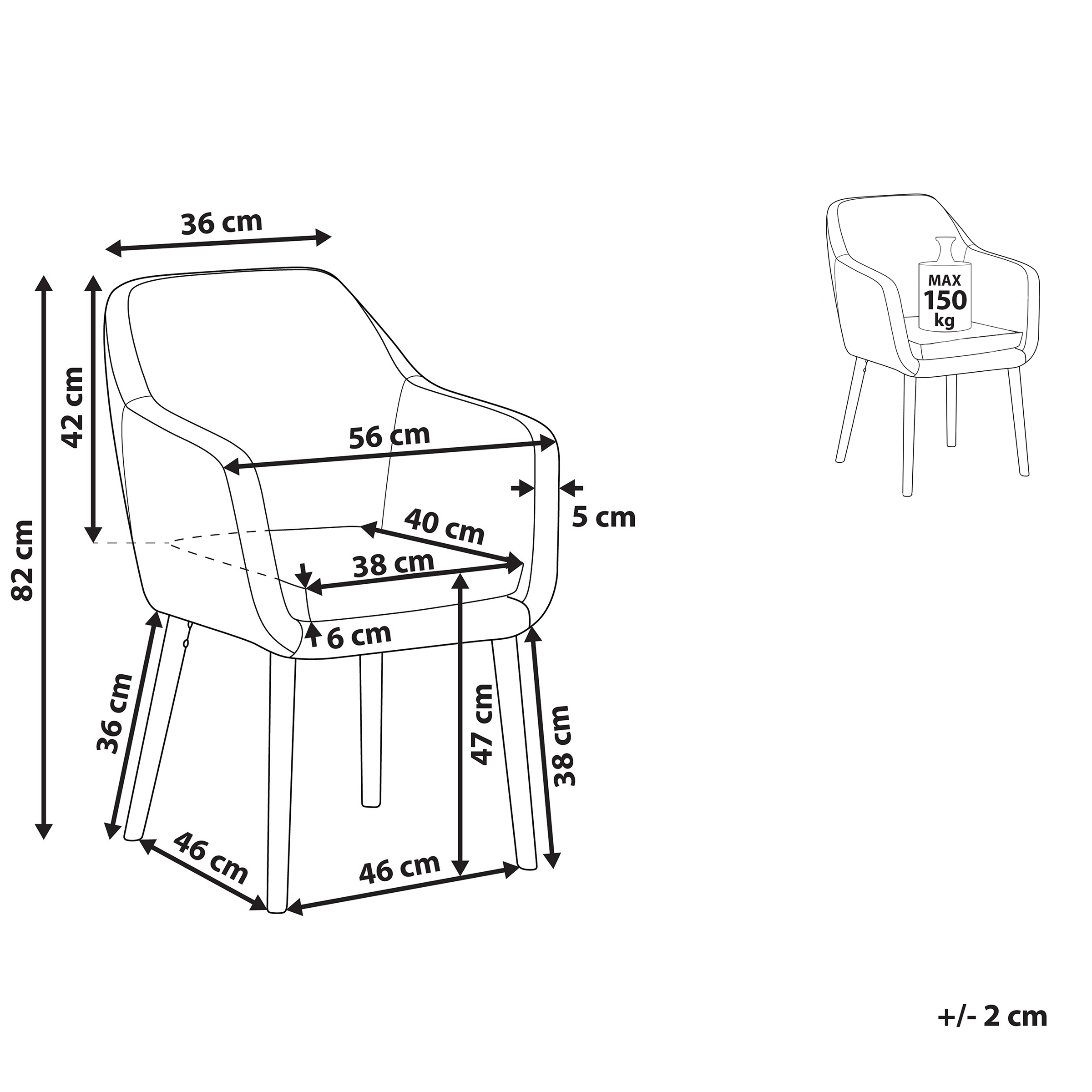 Sedia da pranzo YORKVILLE Pelle sintetica Grigio - 3