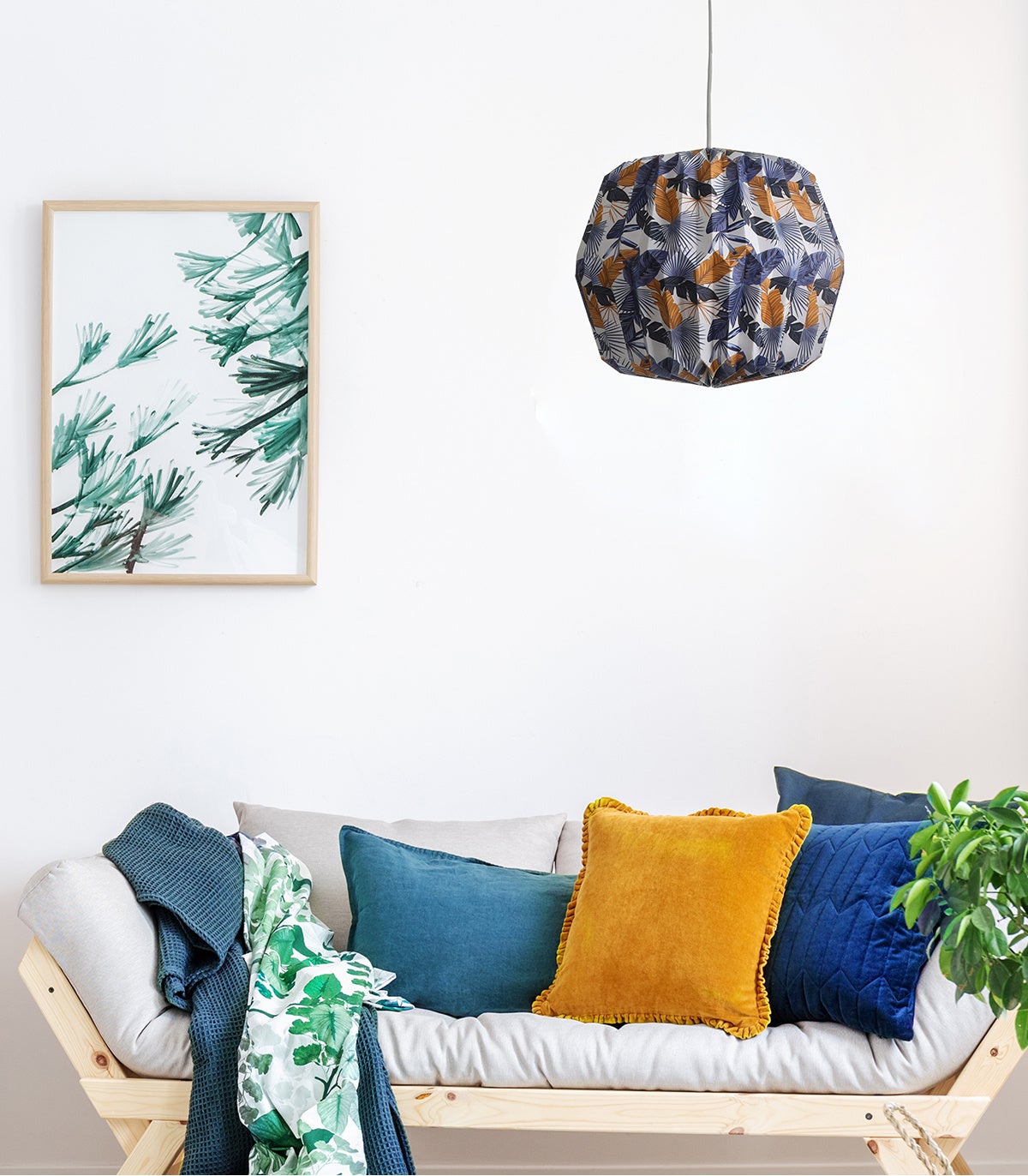 suspension tippi feuilles bleues, papier, diam. 40 cm, - 3