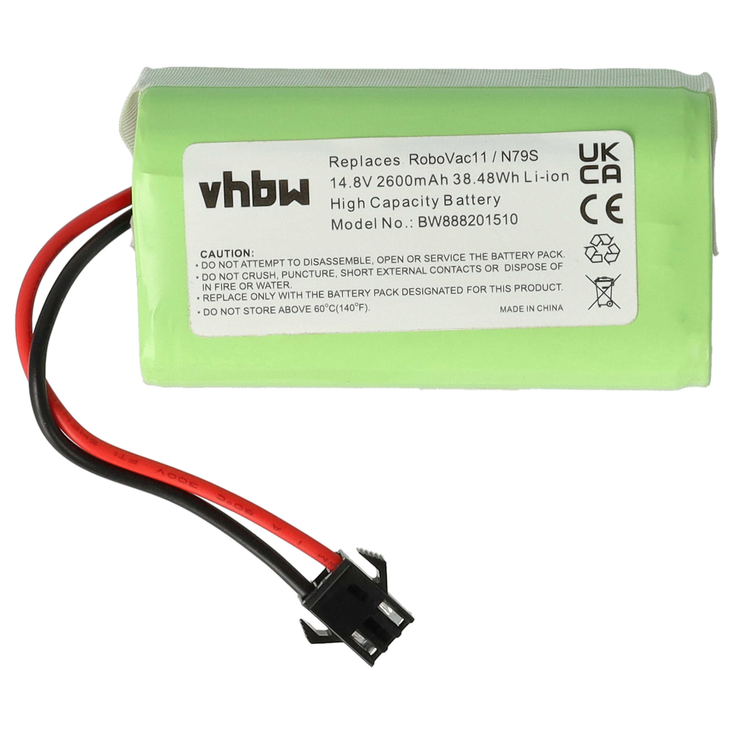 Batteria Ricaricabile Per Robot Aspirapolvere Tesvor - 2600mAh, 14.4V, Li-Ion, Compatibile Con Vari Modelli (V300, X500, M1, N1, S3, S6 Turbo, T8, V6)