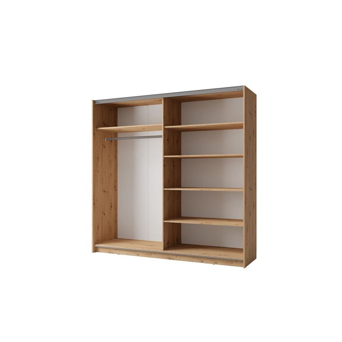 Armoire 2 portes coulissantes 200 cm - chêne - Collection ARSALA - 2