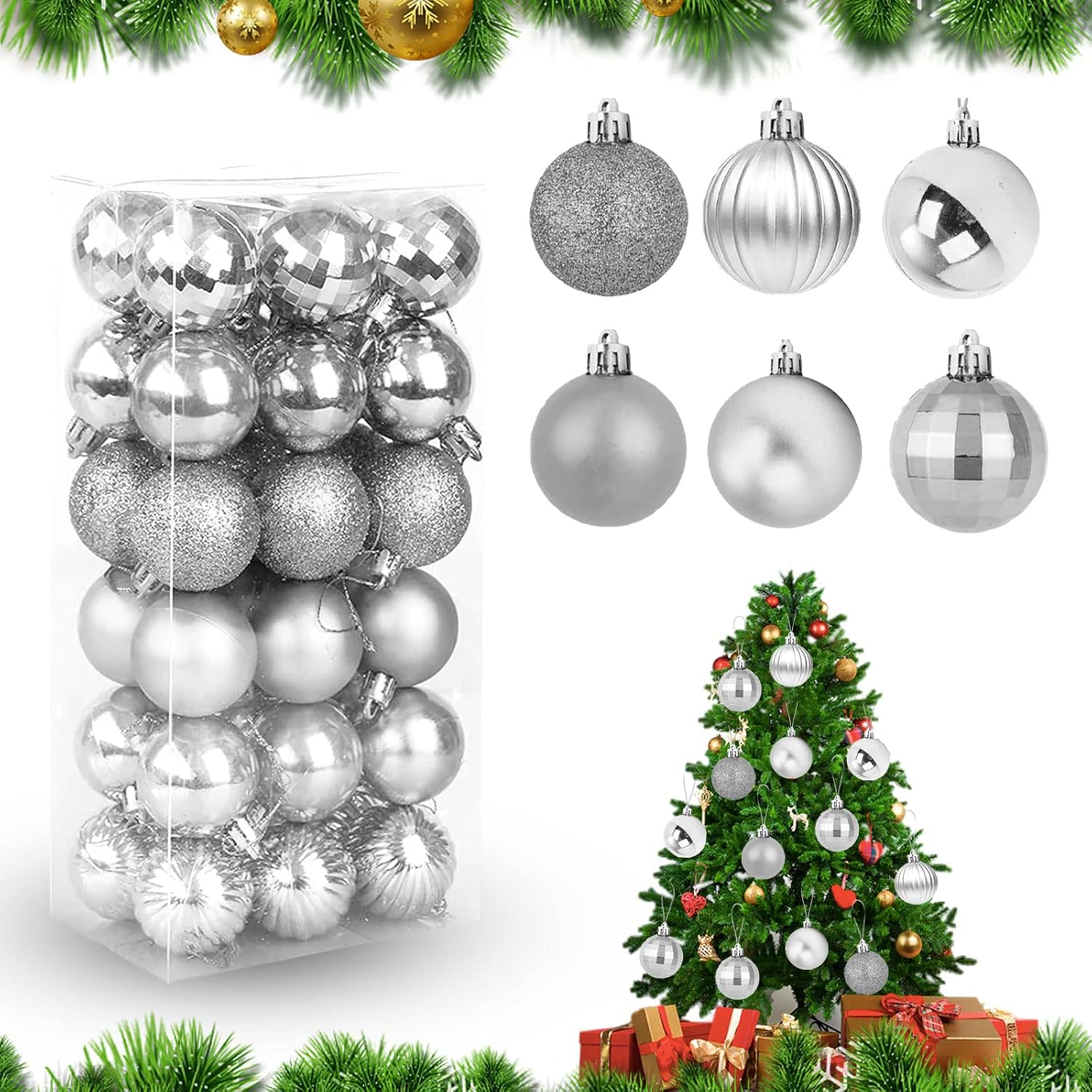 Set di palline di Natale Rosa H7xB7xL7cm Unbreakable baubles | Maisons du Monde Set di palline di Natale Rosa H7xB7xL7cm Unbreakable baubles | Maisons du Monde