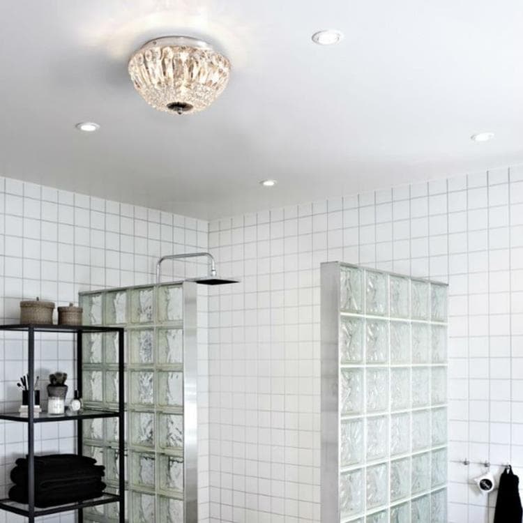 ESTELLE-Plafonnier de salle de bain 3 lumières Métal/Cristal Ø30cm - - 2