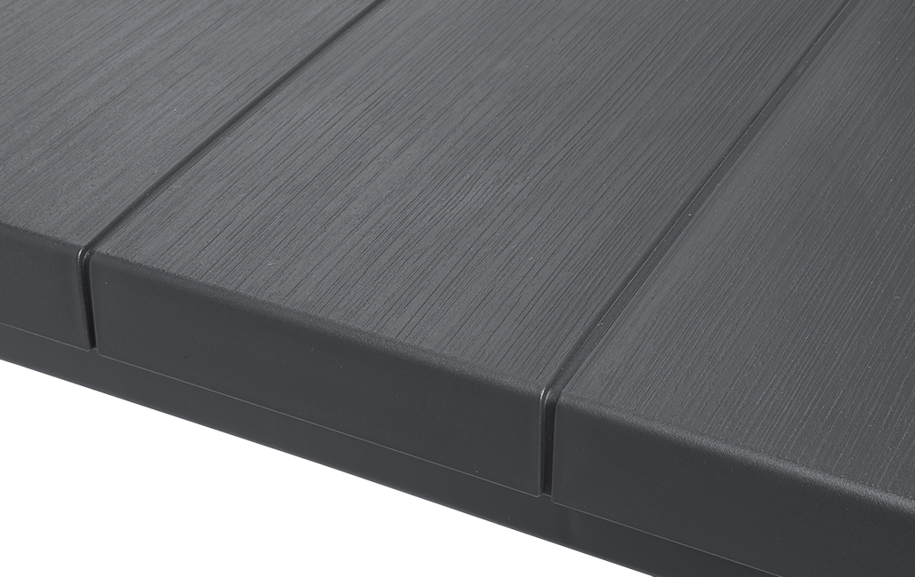 Table à manger de jardin rectangulaire en Résine Gris 6 places - 2