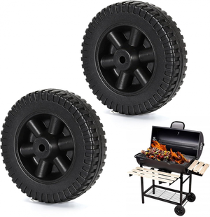 2 ruote per barbecue da 15,2 cm, ruote di ricambio in plastica, accessori per forno multifunzione, griglie a gas (nero