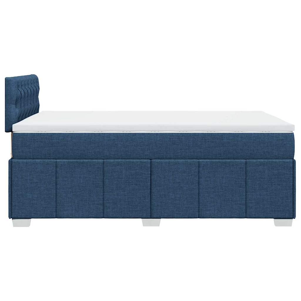 Sommier à lattes de lit avec matelas Bleu 120x200 cm Tissu — COMFORTXL - 5