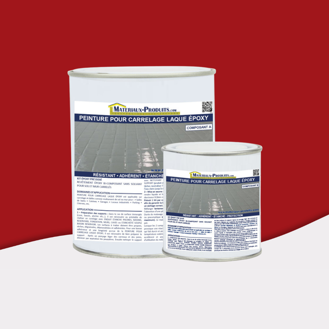 Peinture pour carrelage laque époxy Kit de 10 Kg Rouge RAL 3001 - PEINT45 - MATPRO