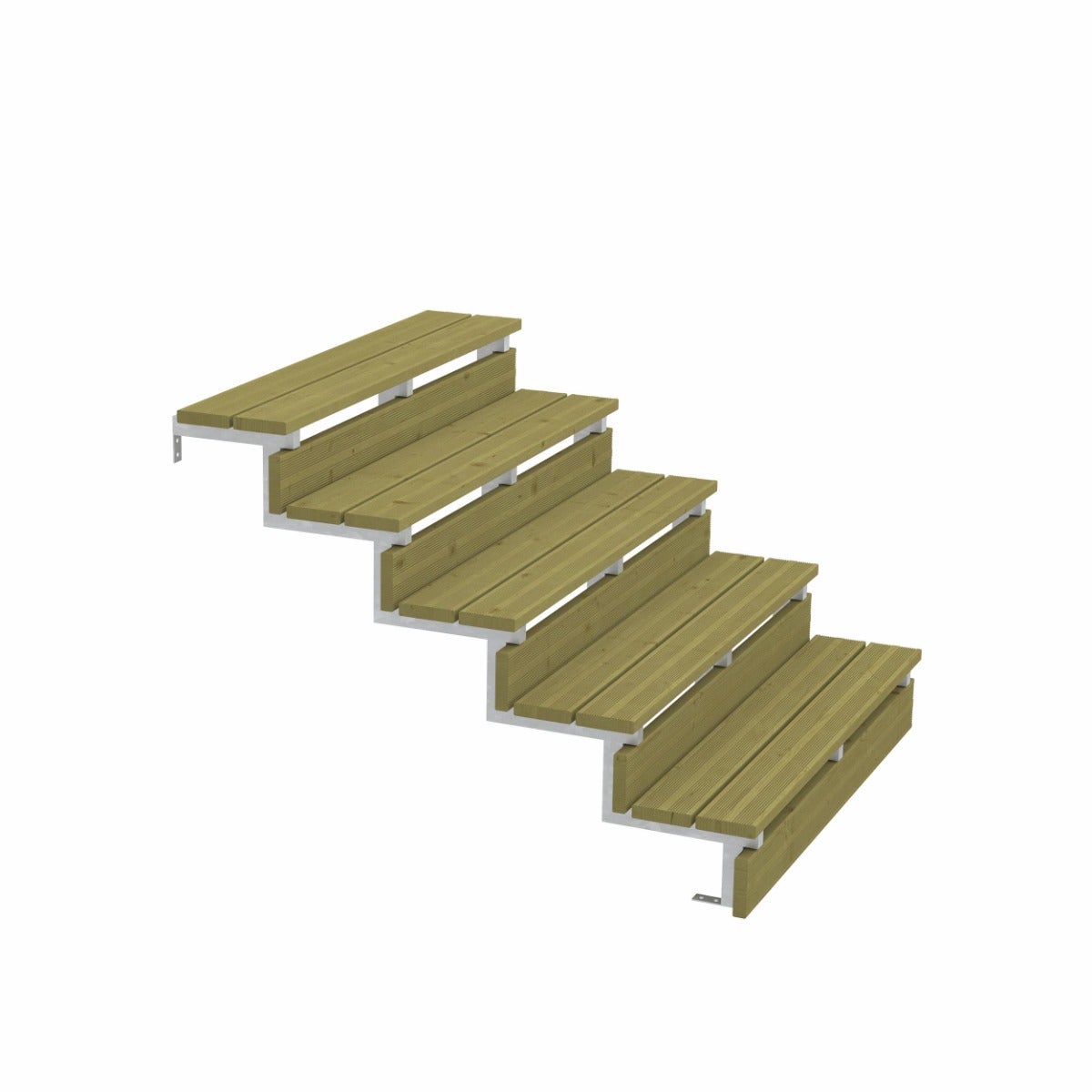Pack 2 pièces - Limon acier galvanisé 5 marches - H 85cm - Option contremarches - 4