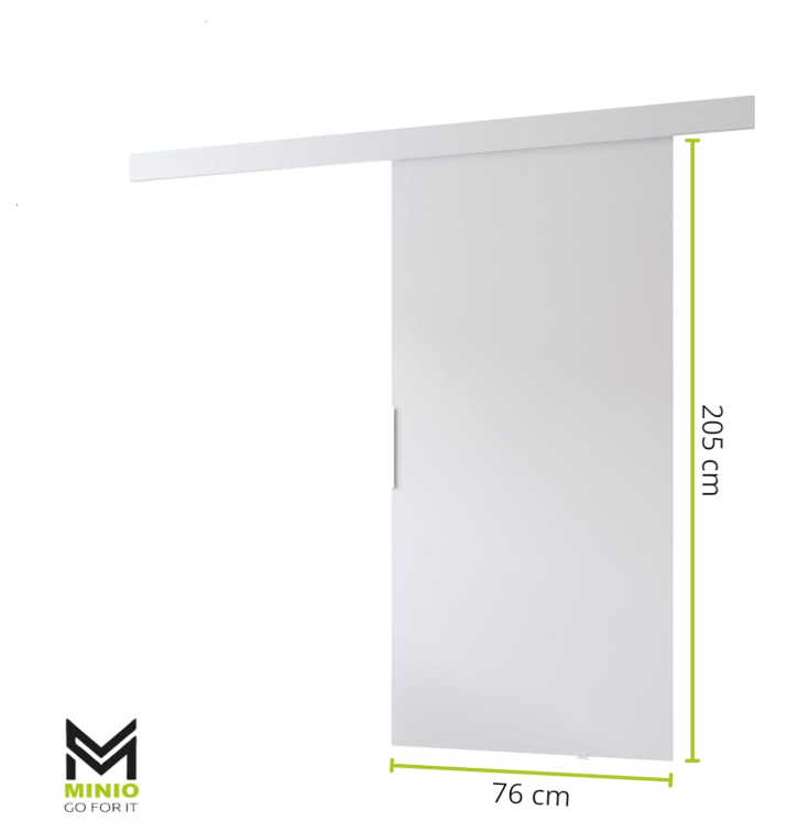 MINIO go for it, porte coulissante PRIM A 76 cm portes de chambre | Poignée noire | Chêne Sonoma / Noir - 3