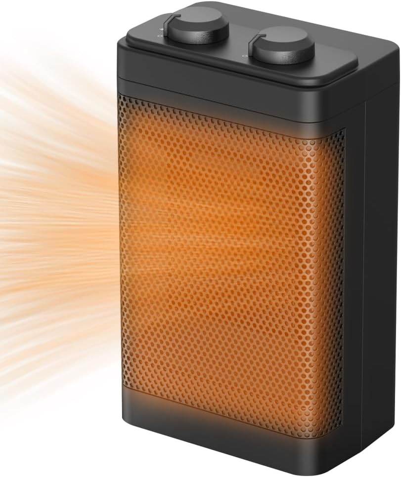 Nagrzewnice, przenośne grzejniki ceramiczne PTC z obrotem, 1500 W, zabezpieczenie przed przegrzaniem i trzystopniową regulacją