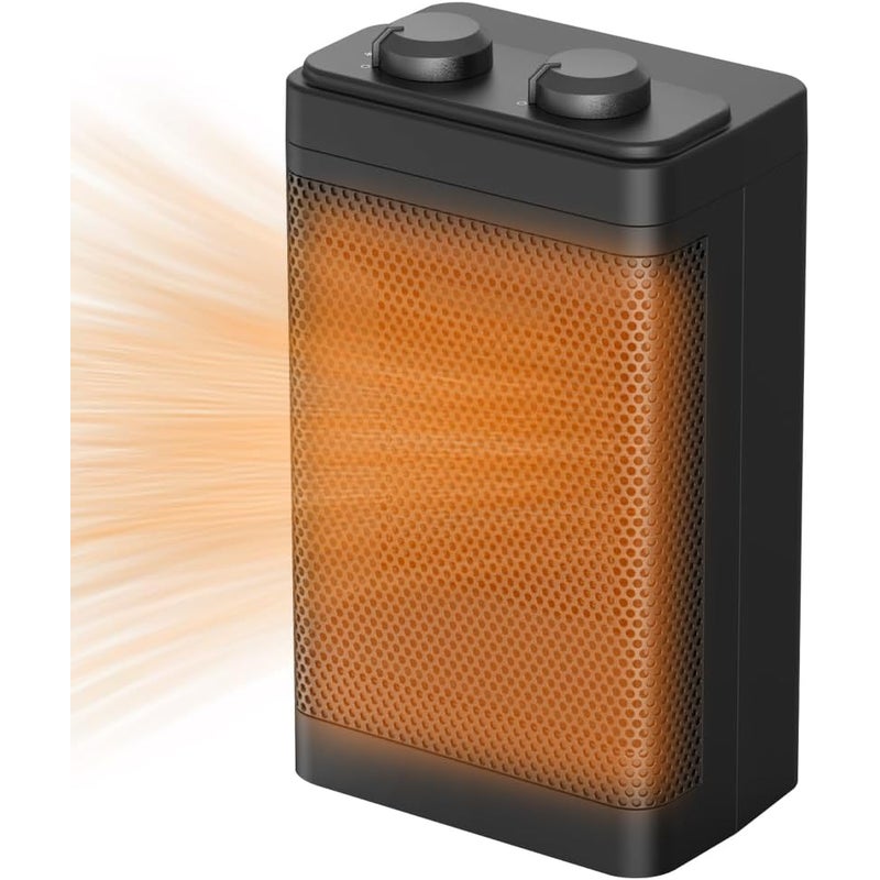 Grzejnik z wentylatorem, przenośny ceramiczny grzejnik obrotowy PTC, 1500 W, zabezpieczenie przed przegrzaniem, trzystopniowa regulacja prędkości