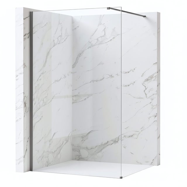 Ścianka Prysznicowa / Kabina Prysznicowa Walk-In Rea Flexi Transparent Tytan , 110 , Szkło Hartowane 8 mm (Przezroczyste)