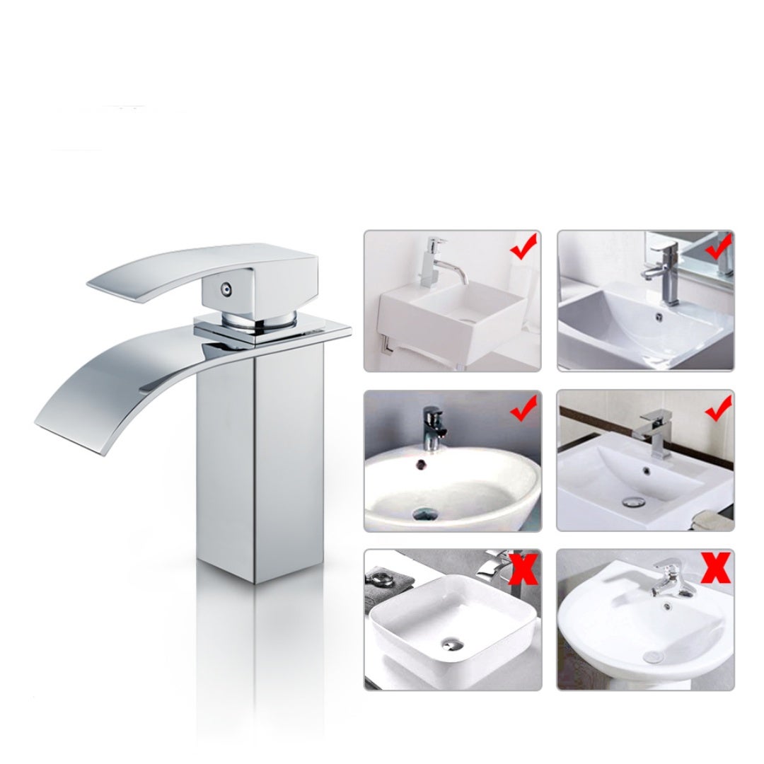 Cecipa max Robinet Salle de Bain Mono-trou Mitigeur Lavabo Cascade Robinetterie Lave-mains - 9