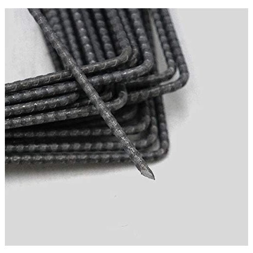 Lot de 100 Large XL Agrafes 30cm par 20cm fixation Métal toile de paillage geotextile pointes biseautées Sardines Piquets ZENLYS - 4