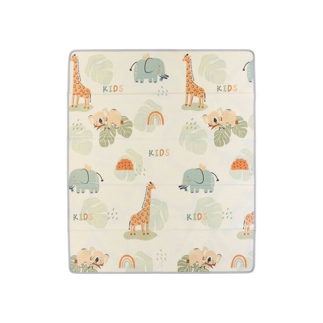 Tapis d'éveil réversible TINEO 150 x 180 cm maxi double face animaux et circuit voiture