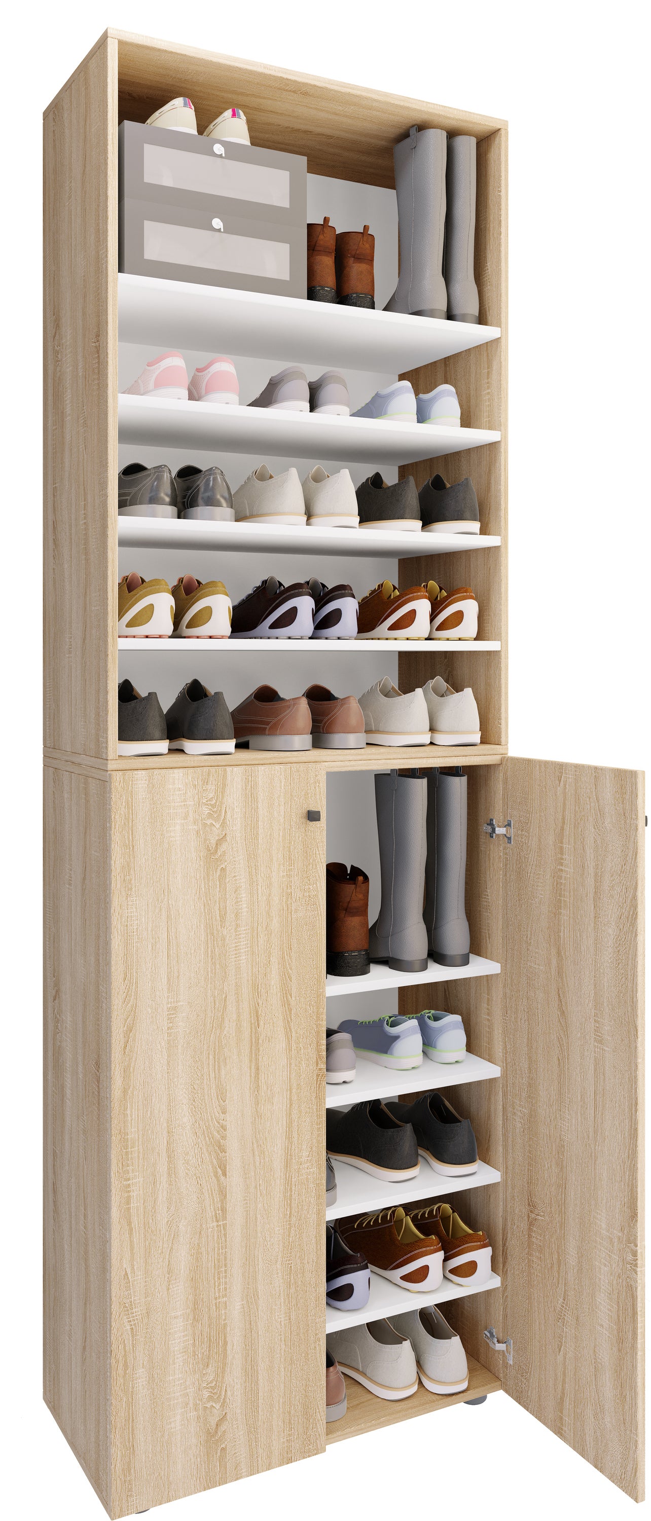 VCM Szafka na buty Lona Sonoma Oak H. 220 x B. 70 x T. 40cm