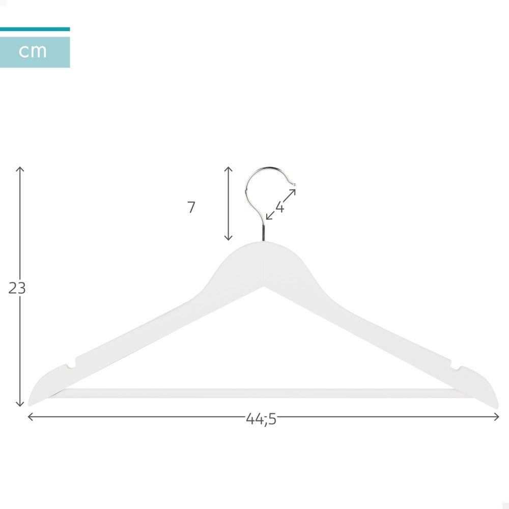 Max Home Pack de 20 cabides de madeira cor branca - 4