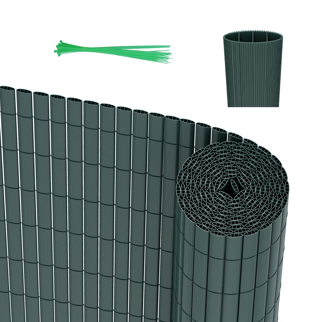 Mata PVC do użytku zewnętrznego – Ochrona przed wiatrem i promieniami UV, łatwa w czyszczeniu Zielony 90 x 500cm