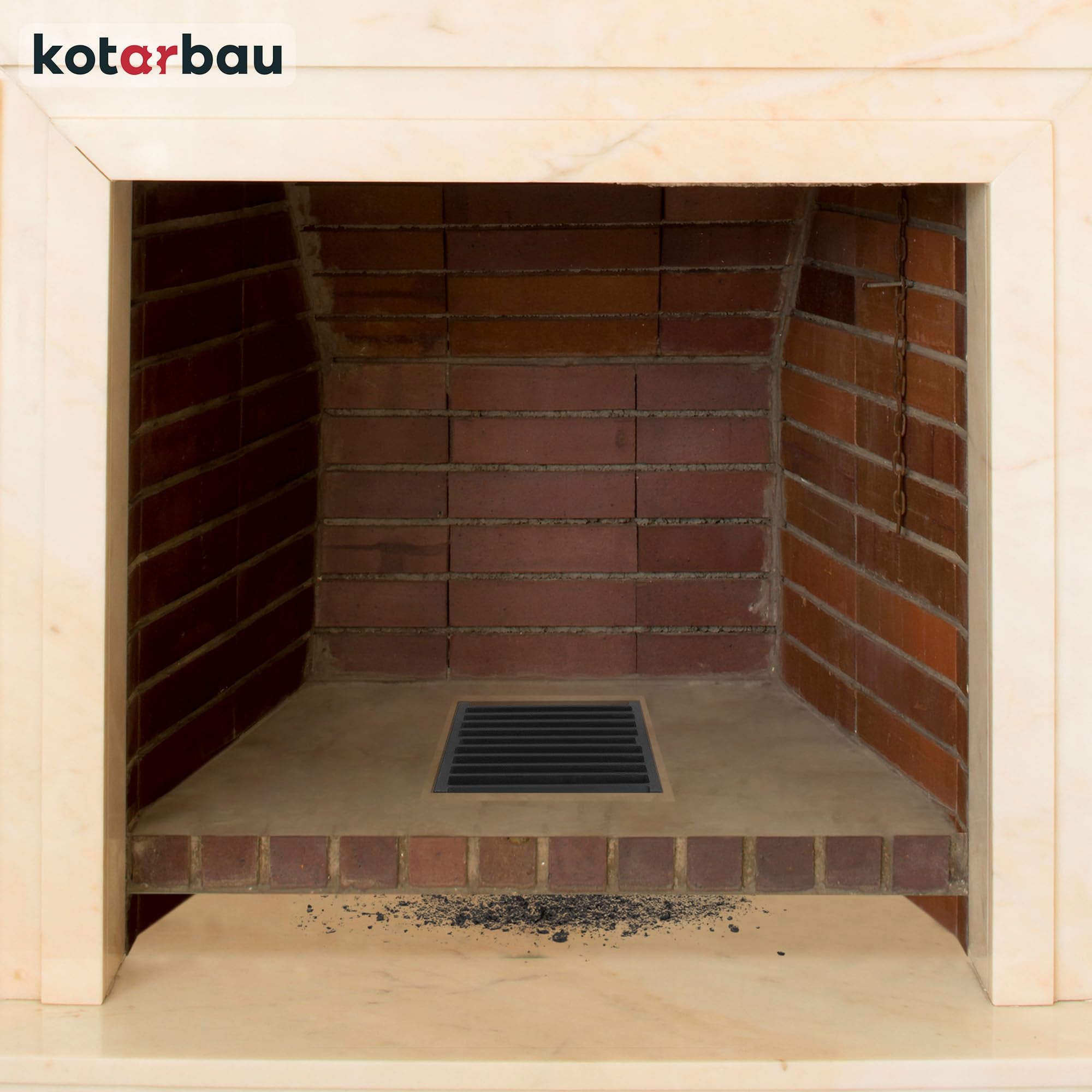 Grille de Cheminée en fonte 23 x 20 cm - Grille en fonte carrée - Résiste aux températures élevées - KOTARBAU - 2