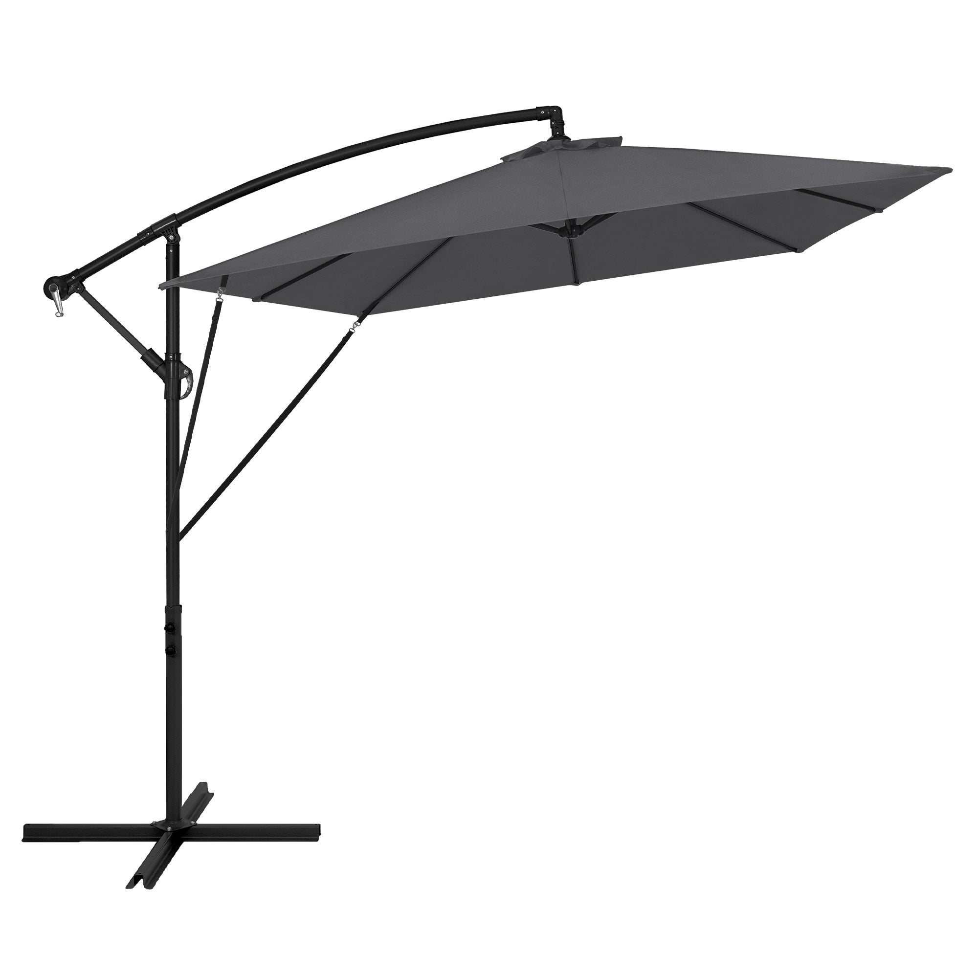 ML-Design parasol ogrodowy 330 cm antracyt aluminiowy uv50+ wodoodporny z korbką 360° obrót regulacja kąta taras ogród balkon pokrowiec stojak
