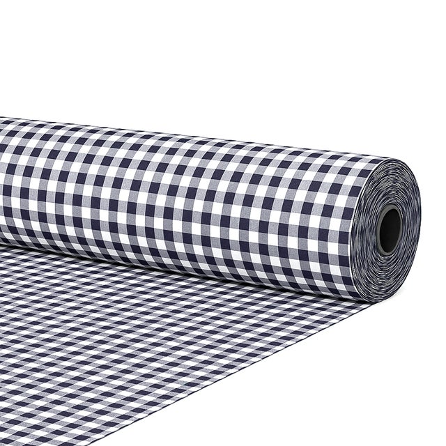 Tecido de algodão aos quadrados Vichy a metro 280 cm azul (corte contínuo)