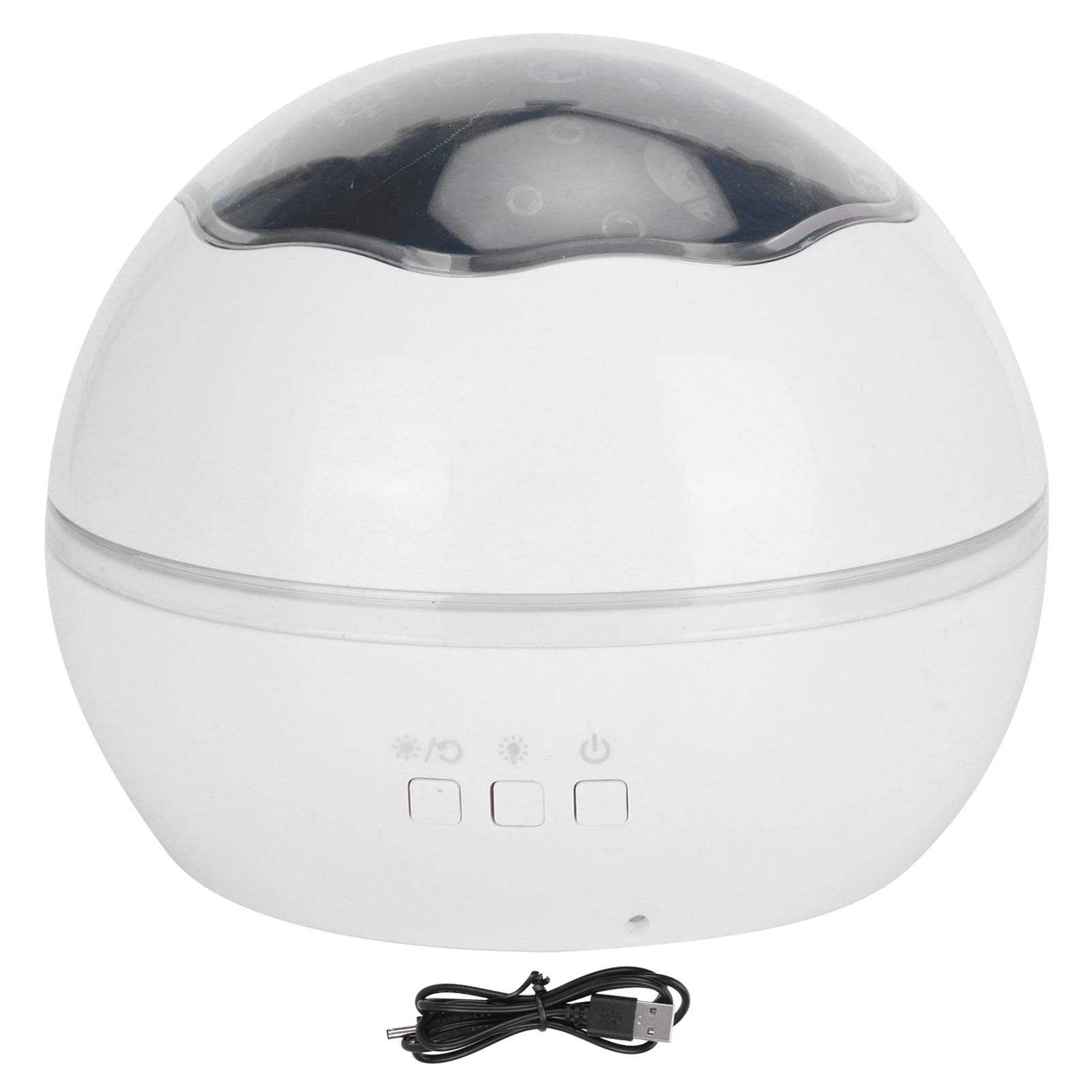 Lámpara de proyección romántica con luz nocturna led, 8 modos de color, decoración de dormitorio, funciona con pilas por usb (blanca)