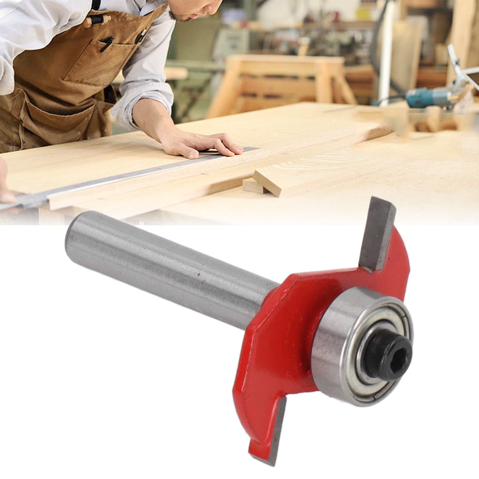 SpeTool Fresa per Spianare Fresa per Legno Gambo 8mm con 3 Inserti in Carburo di Tungsteno