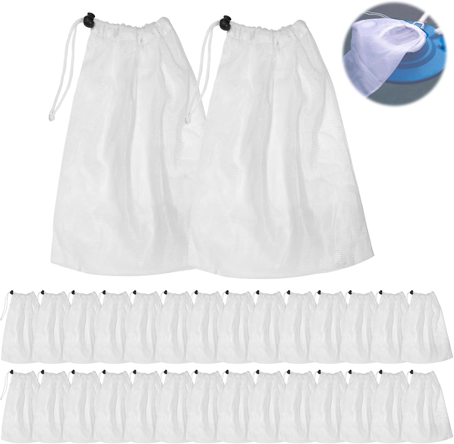 Lot De 20 Sacs Filtrants Pour Aspirateurs De Piscine - Chaussettes Filtrantes Microporeuses