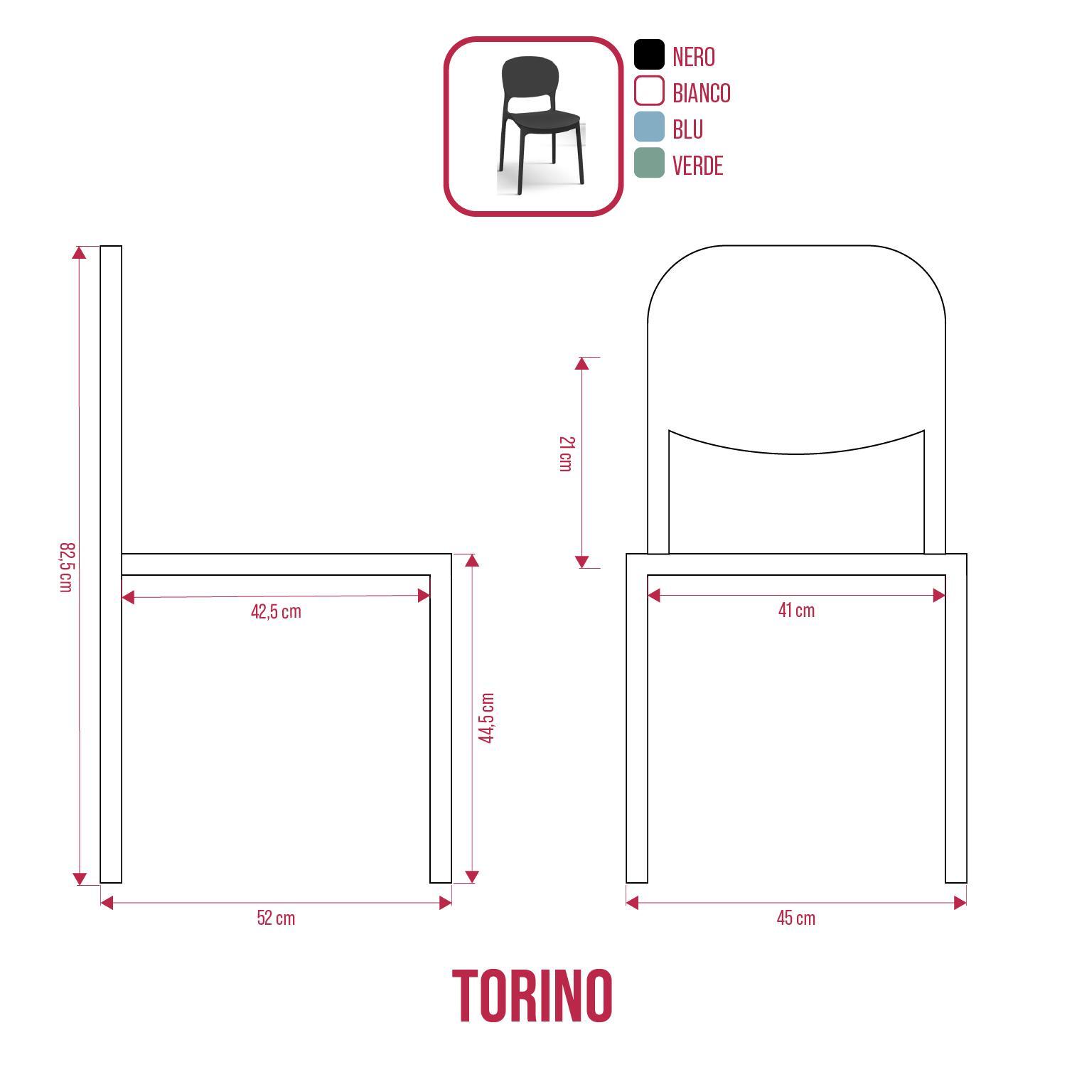 BUYBUY Sedia Torino in PP , robusta e moderna, impilabili Bianca TOR001W - 4