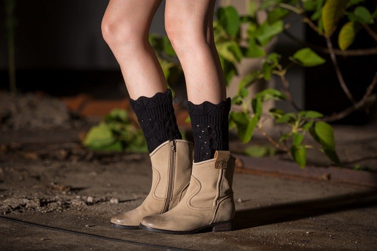 PHOGARY 2 Paires Crochet Jambières Guêtres Femme Fille Hiver Chaudes Courte Chaussettes Boot, Design Chaud Et Confortable, 2 Différentes Couleurs, Cadeau D'hiver Parfait (Style 1