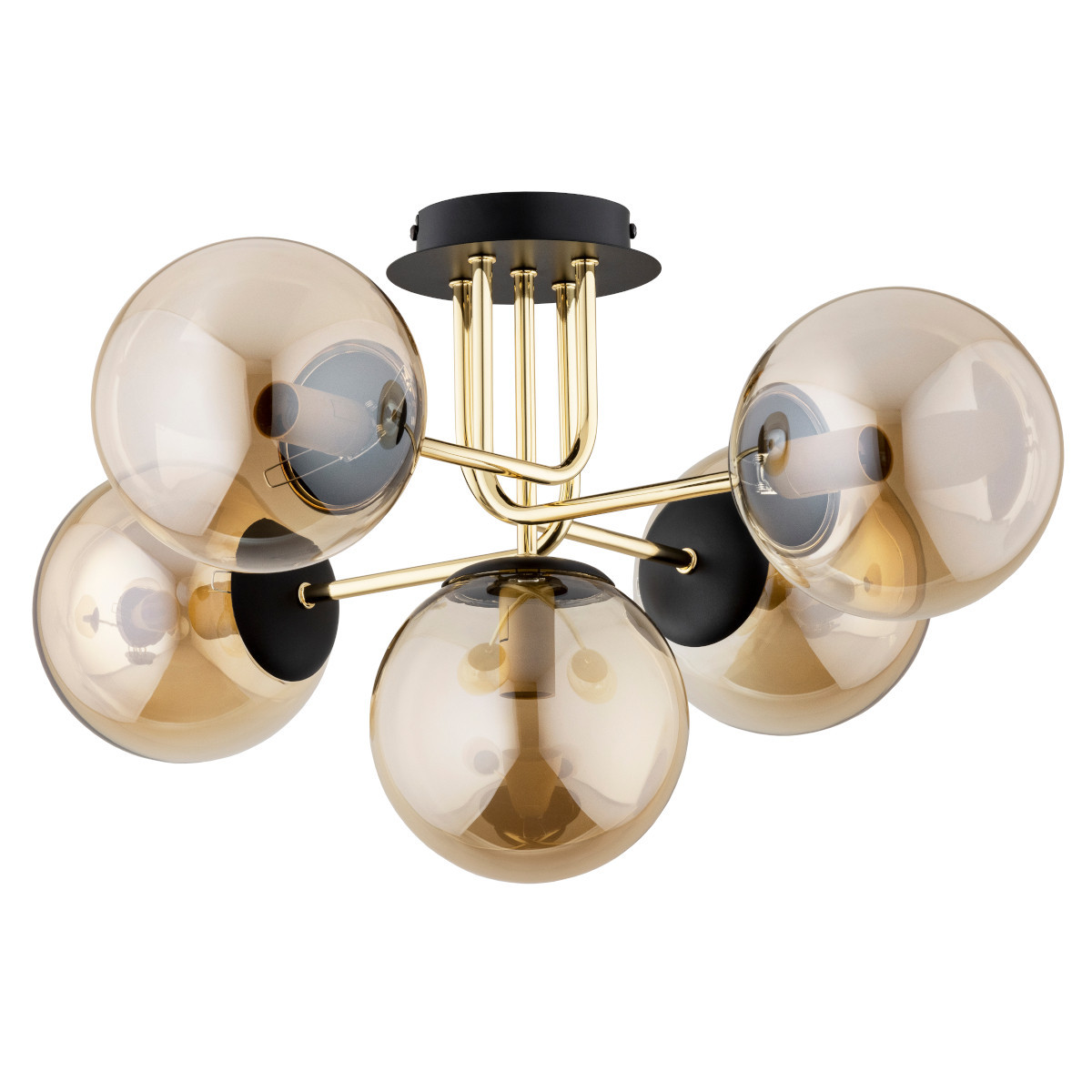 Lampa wisząca BOSS złoto-czarna 5 x E14 x 10W wym: 33 x 65 x 65 cm Alfa
