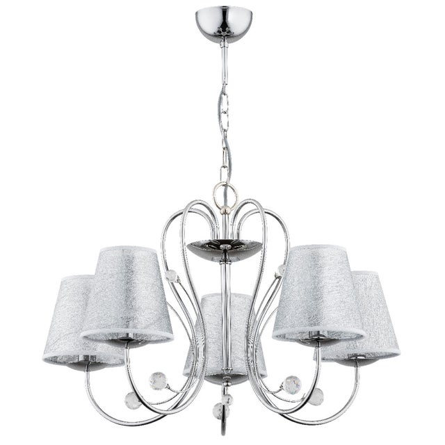 Lampa wisząca Unity chromowana srebrna 5xE27x15W dekoracyjna wym: 72 x 72 x 72 cm metal Alfa