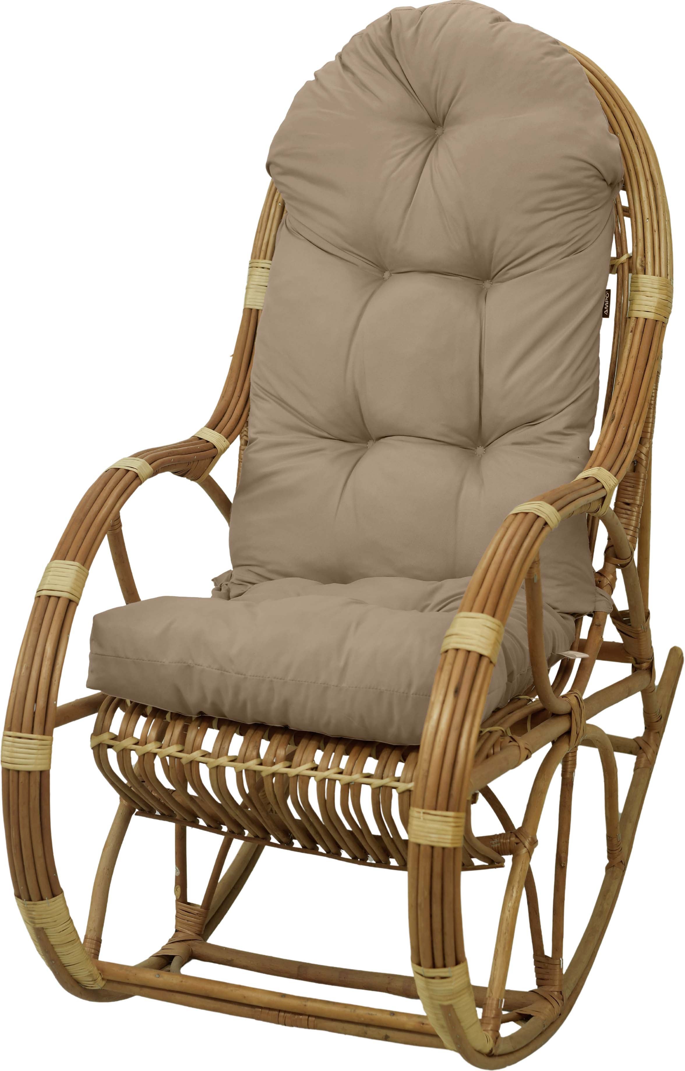 Poduszka na fotel bujany rattanowy wiklinowy AMPO beżowy 1 szt.