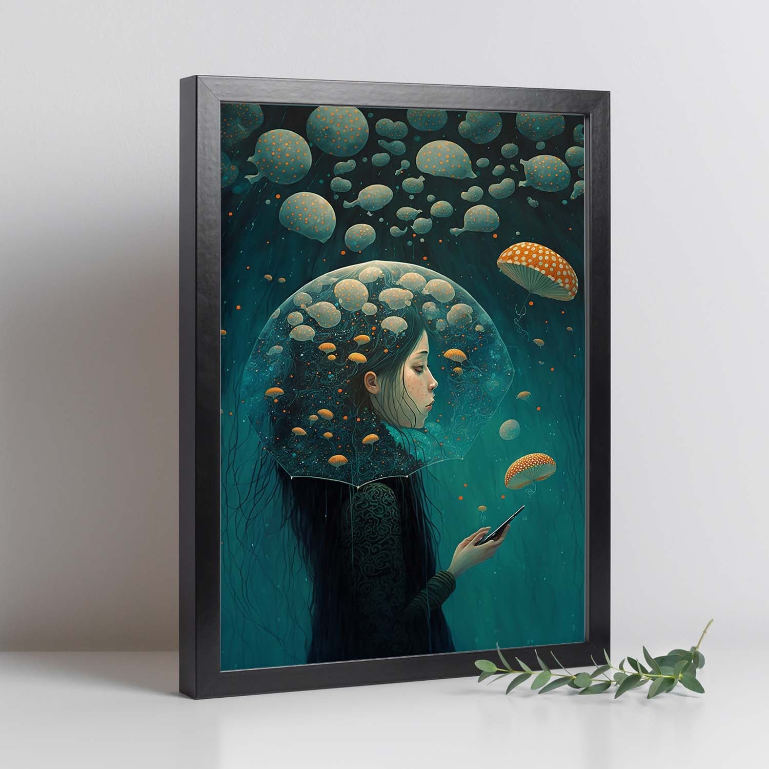 Nacnic Poster Medusa En Estilo Surrealismo Cinematográfico Ilustraciones Y Grabados De Historieta Abstracta Y Artística Para A4 Marco Negro - 2