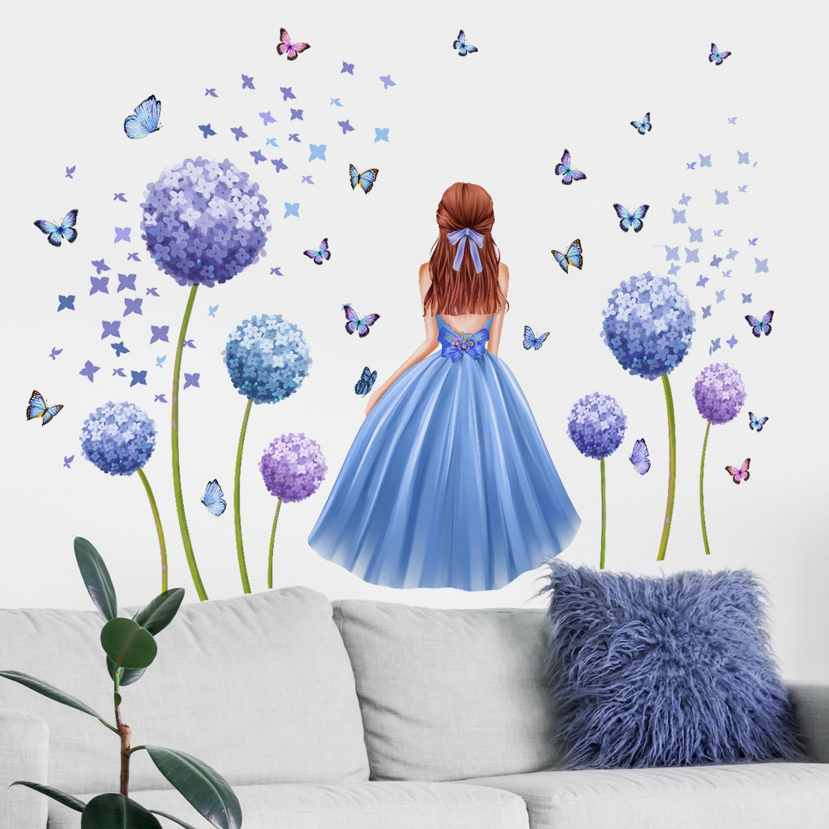 Naklejka ścienna mural motyl Naklejka ścienna wróżka Naklejka ścienna kolorowy motyl