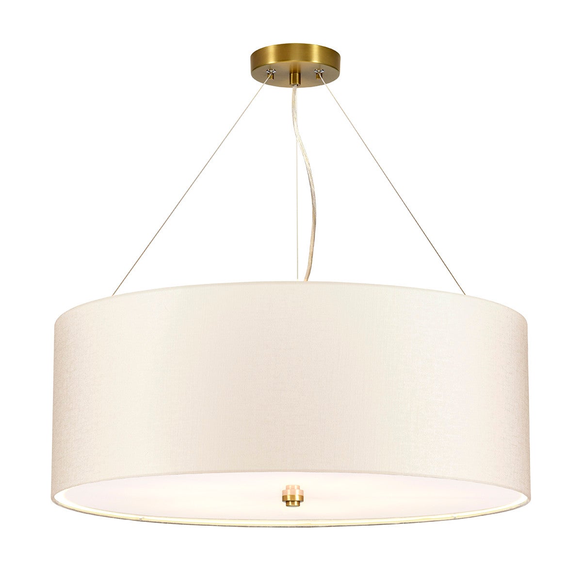 Lampa wisząca Pearce postarzany mosiądz 5xE27x60W tkanina wym:25,2x66x66cm IP20 Designer's Lightbox