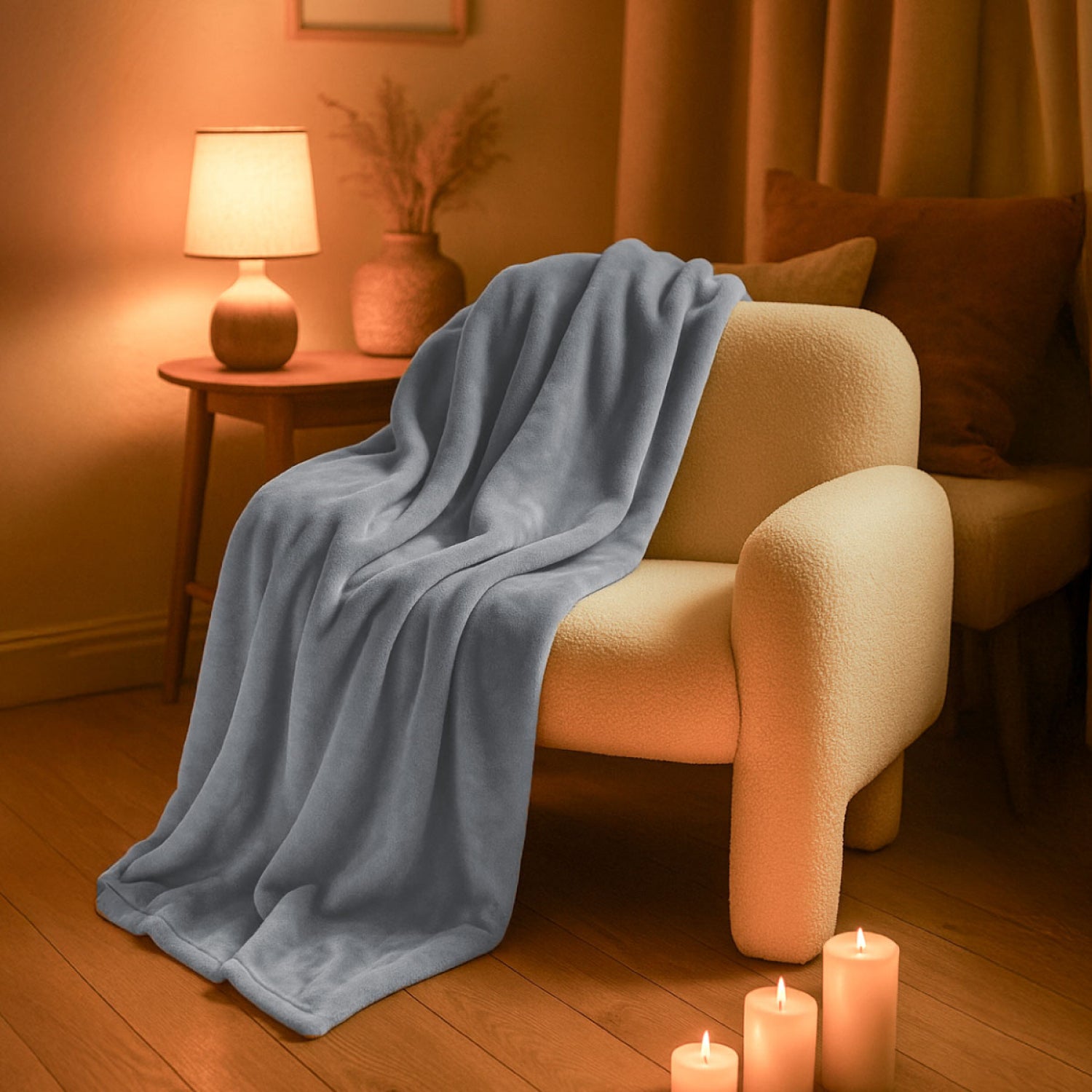 Couverture, plaid polaire, jeté de canapé 150 x 200 cm en flanelle ultra doux - Gris - Vivezen - 3