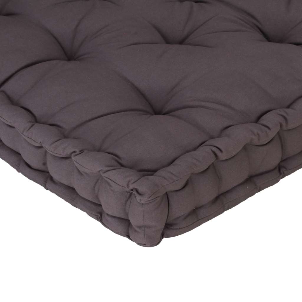 Coussin de plancher de palette Coton 120x40x7 cm Anthracite vidaXL - 3