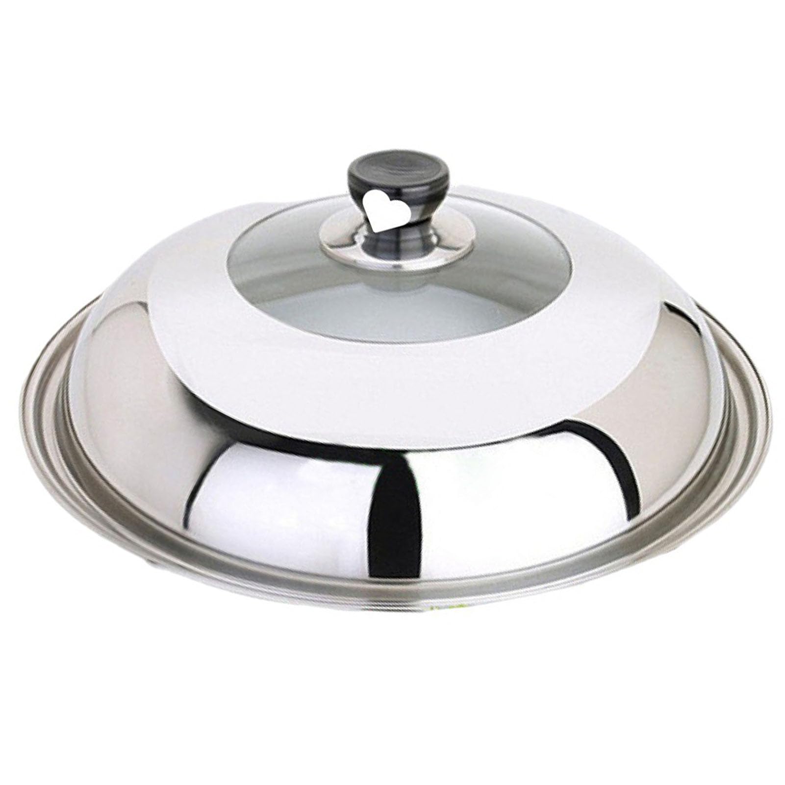 Couvercle universel en acier inoxydable et en verre convenant aux casseroles et