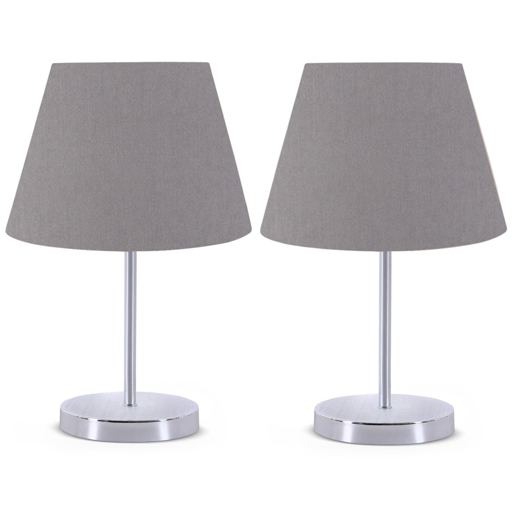 Juego De 2 Lámparas De Mesa Modernas Gris Mate – 59cm De Altura (firstchoicelighting) 240V