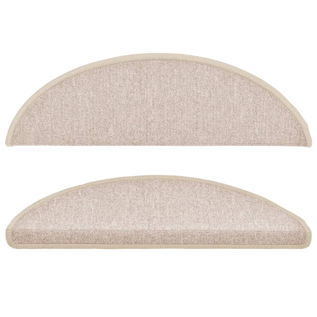 Tapis d'escalier 10 pièces 56 x 17 x 3 cm Taupe Demi-rond - 4